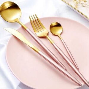 Brand New not used before. TEA + LINEN Flatwear set of 8